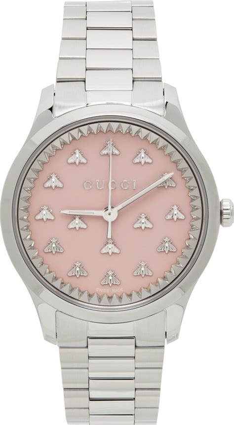 gucci gtimeless pink multibee watch.|Gucci: Silver & Pink G.